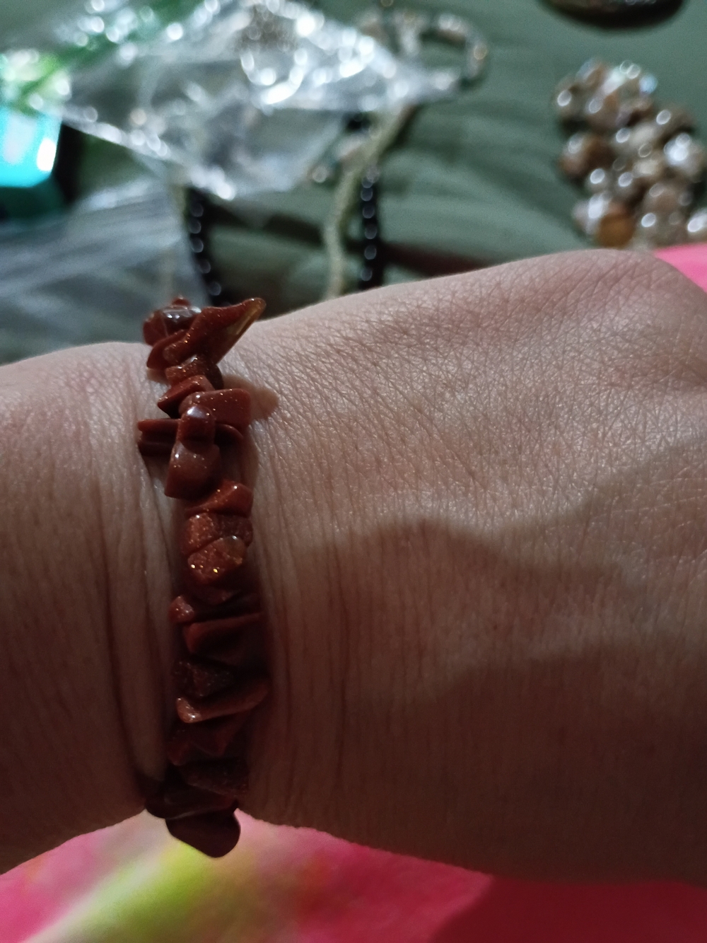 Goldstone Chip Stretch Bracelet - Women's Jewelry